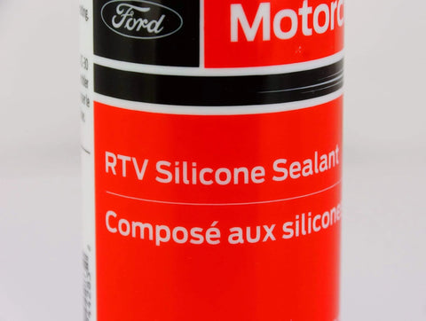 Label of OEM Grade RTV Sealant For Auto Engines, High Temp Gasket Sealant For Cars And Trucks, red Motorcraft packaging