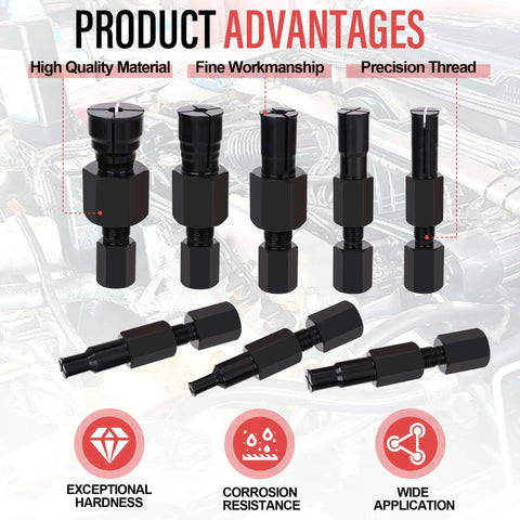 Motorcycle Blind Inner Bearing Puller Tool Kit with 8-32mm Collets, slide hammer, and advantages like precision threading and durability.
