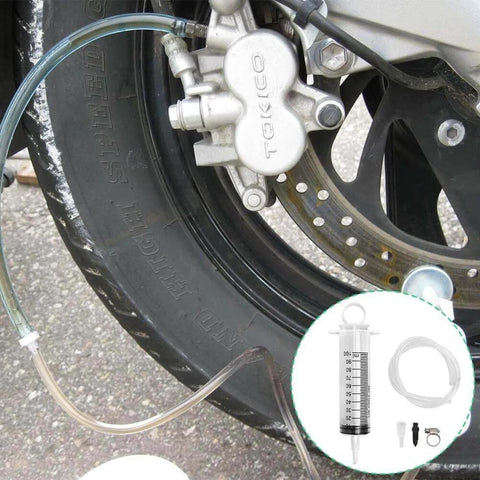 Brake Bleed Kit, Hydraulic Disc Clutches Bleeding Kit with 100ML Syringe, 50cm Hose, used on motorcycle brake system
