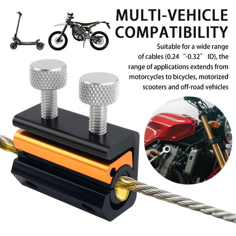 Motorcycle Cable Luber Tool With Dual Opening Design for easy cable lubrication, black and gold compact tool showcasing multi-vehicle compatibility.
