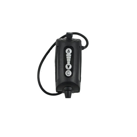 Front view of Essentials Micro XSystem 3.0 Plus Electronic Automatic Motorcycle Chain Lubrication System with Bluetooth app control unit.