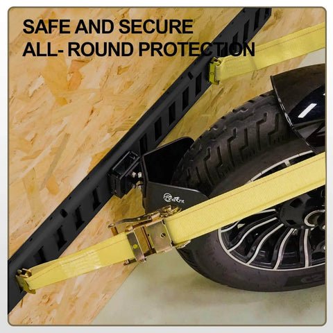4 Pack E Track Wheel Chocks For E Track System Perfect For Motorcycles And Dirt Bikes Durable Powder Coated Tire Chocks That Mount On E Track Rails For Enclosed Trailers Garages And Wall Mounts