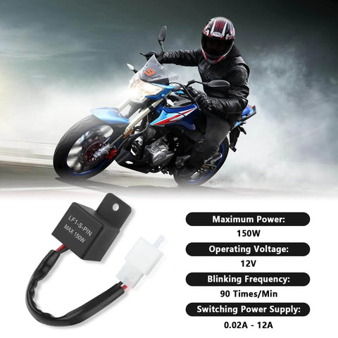 LED Flasher Relay For Motorcycle Turn Signals 12V Two Wire Two Pin Electronic Blinker with specifications and motorcycle