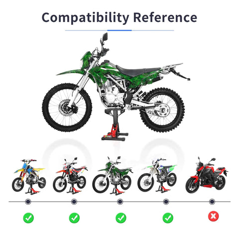 Heavy Duty Hydraulic Motorcycle Lift Stand With 1000 Lbs Capacity, Durable Steel Maintenance Hoist for dirt bikes and snowmobiles compatibility
