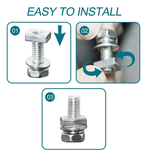 Easy installation of 6 Piece Motorcycle Battery Bolts And Nuts Kit M6x16mm Carbon Steel Hex Head Screws And Nuts For Battery Terminals