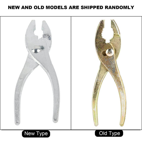 Comparison of new and old models of pliers from Compact Motorcycle Tool Kit With Socket Wrench Set, Screwdrivers And Pliers.