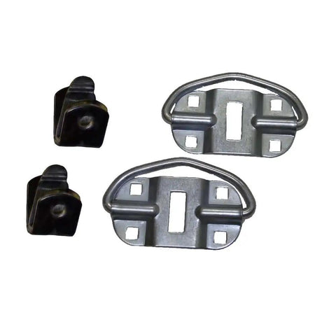 Deluxe Motorcycle Wheel Chock Kit With Quick Release Ratchet Straps And D Ring System Orange And Black hardware components