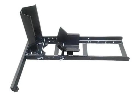 Heavy Duty Beefy Motorcycle Wheel Chock For Trailers And Garages By MaxxHaul, 1800 Pound Capacity Front Tire Stand side view