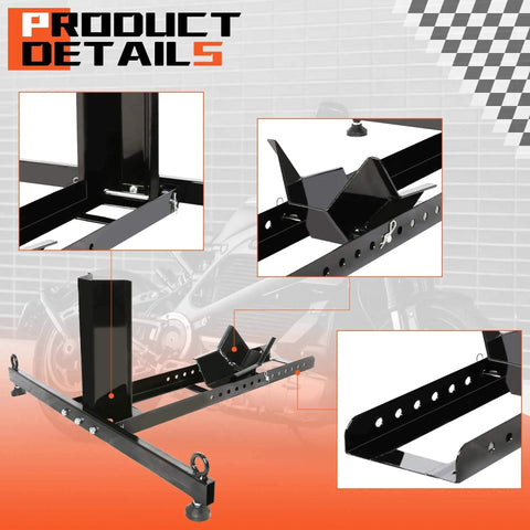 Heavy Duty Motorcycle Wheel Chock Stand With Beefed-Up 1800 Pound Capacity, Adjustable Front Tire Stand