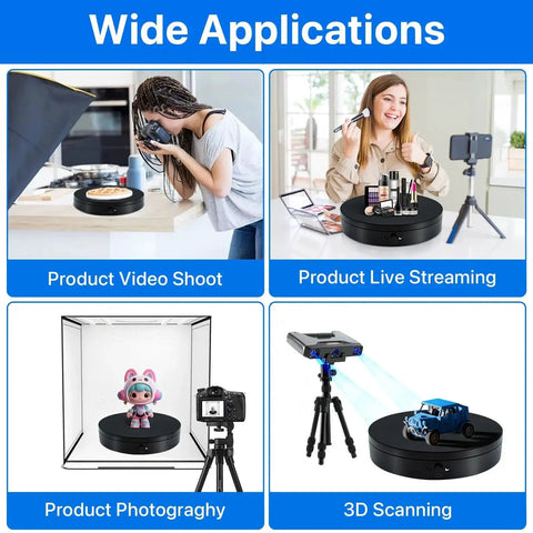 Motorized Rotating Display Stand With Remote 7.87 Inch Turntable 360 Degree Rotation Supports Up To 22 Lbs for various applications