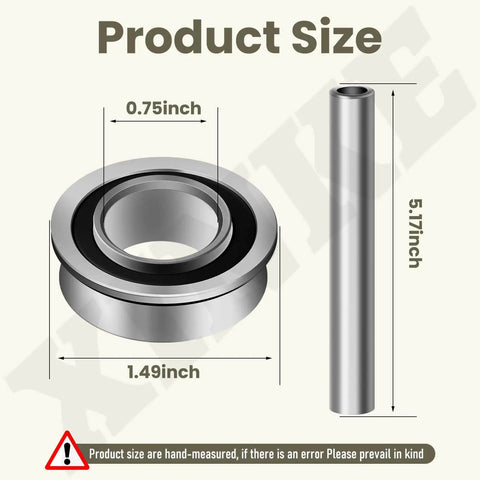 2 Sets Upgrade Stainless Steel Front Axle And Bearing Conversion Kit For Mowers With 6 Inch Wheel Sleeves Heavy Duty