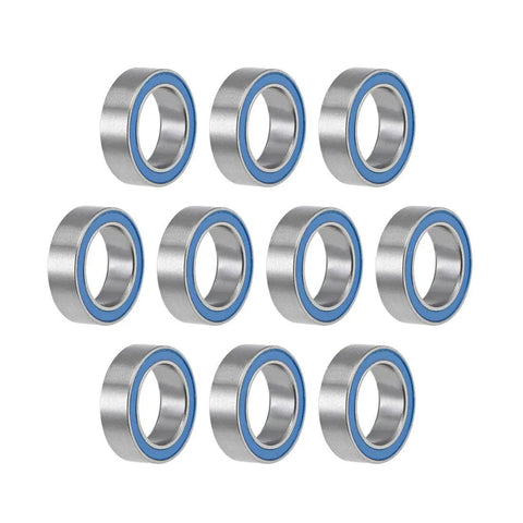 Set of 10 MR128-2RS Deep Groove Ball Bearing 8mm ID 12mm OD 3.5mm Width Double Sealed Chrome Steel with Blue Seals