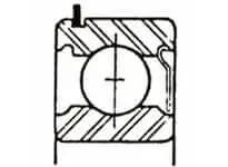 Cross-section diagram of 300-S MRC Bearing Service Medium Series Ball Bearing 100 Mm ID 215 Mm OD 47 Mm Wide Radial Bearing