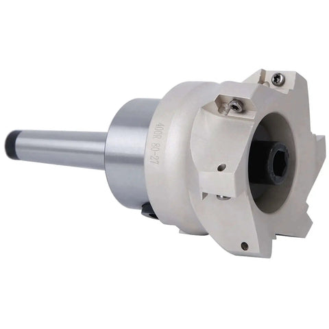 MT2 FMB27 80 Cutterhead 1604APMT Indexable End Mill Set Face Mill Cutter, 6 Flute CNC Milling Tool, side view.
