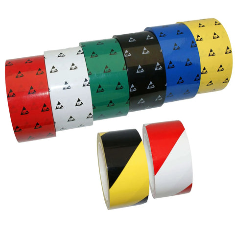 Various color rolls of No Fuss Anti Static ESD Marking Tape For Cleanrooms With No Residue Adhesive, UltraTape 2265