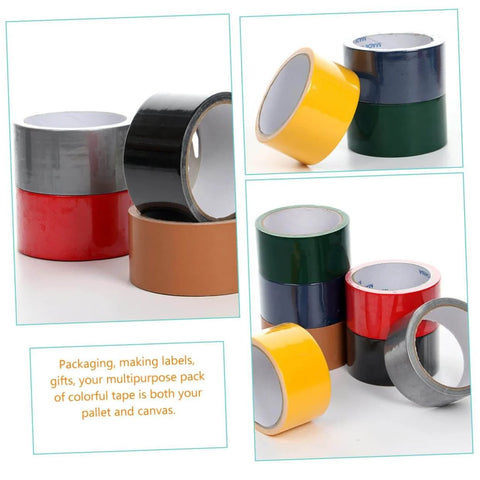 Image of 6 Rolls All Weather Greenhouse Repair Tape For Tarp Sealing And Emergency Fixes, Heavy Duty Film Tape For Water Leaks, Indoor Outdoor Use, Easy To Tear By Hand, Industrial Grade, Great For Joints, Packages And Surfaces in assorted colors.
