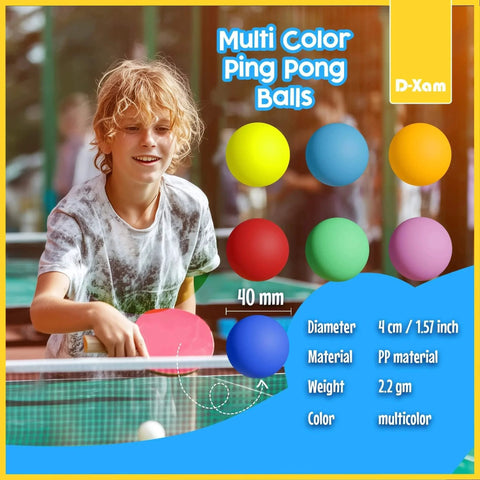 Child playing ping pong with Multi Color Ping Pong Balls 40mm Tennis Ball - Bulk PingPong Plastic Balls for Party, Pets, Craft