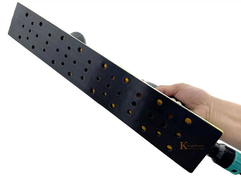 Pro Net Multi-Hole Vacuum Hand Sanding Pad For Block Sanding, two and three quarters inch by sixteen and one half inch, held in hand