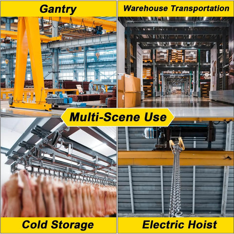 Multi-scene use of gantry, warehouse transportation, cold storage, and electric hoist systems.