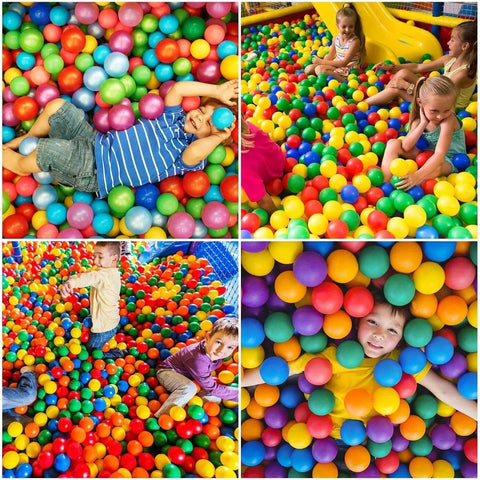 Kids playing in ball pit with Ball Pit Balls Phthalate Free BPA Free Crush Proof Plastic - 7 Bright Colors in Reusable Play Toys