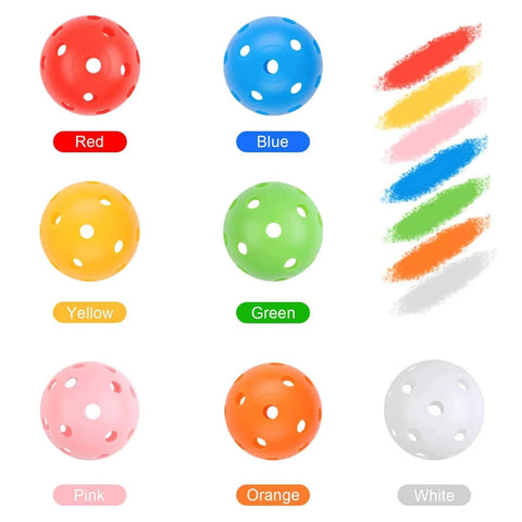 Practice Golf Balls 24 Pack, 42mm Plastic Golf Balls for Backyard Training, Multicolor set of hollow balls with 26-hole design
