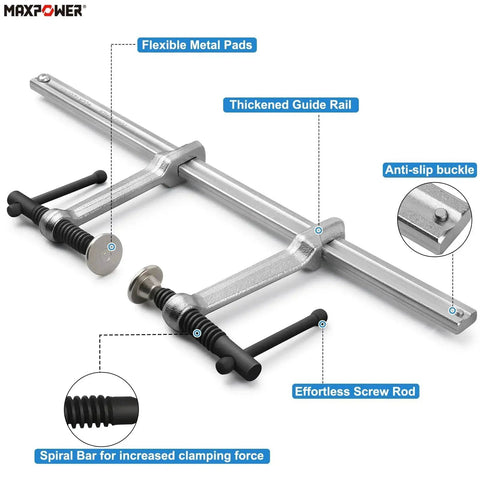 Multifunctional F Clamp 15 3 4 Inch Double Force Bar Clamp For Welding Metalworking And Woodworking with steel screw and handle