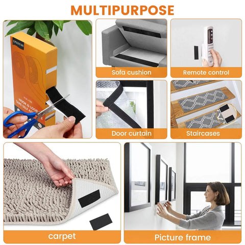 Heavy Duty Hook And Loop Strips With Adhesive, 1.2 Inch By 16 Ft, Multipurpose Fasteners Tape Roll For Indoor Outdoor Use in various applications