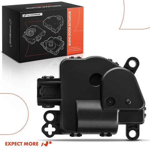 A-Premium HVAC heater blend door actuator for Ford Mustang 2005–2009, black plastic with mounting tabs.