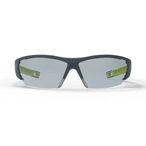 Front view of MX250 Variomatic Safety Glasses With Transition Lenses Anti Fog ANSI Z87 UV, highlighting grey lenses and lightweight design.