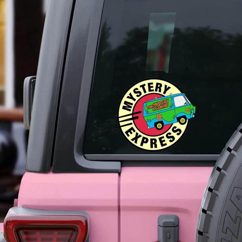 Mystery Machine Graffiti Design Car Decals Set For Cars Vans Bumpers Luggage Motorcycles And Auto Bodies Weatherproof Vinyl Stickers With Waterproof UV Resistant Finish And Easy Peel And Stick Application on car window