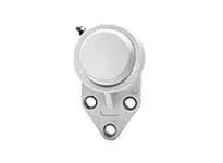 1-1/8" Bore Narrow Single-Row Sealed Ball Bearing Zinc Housing Black Three-Flange Closed Cover Set Screw Mount Single Bearing