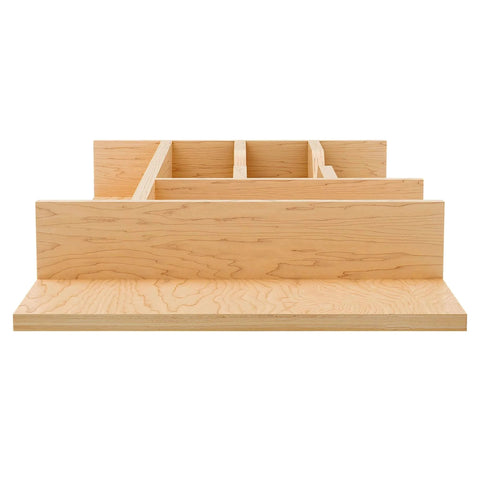 Front view of Natural Maple Right Size Utensil Insert Home Storage Kitchen Organizer 7 Compartment Drawer Accessory, 10-1/4" x 19-1/2, 4WCT-15SH-1