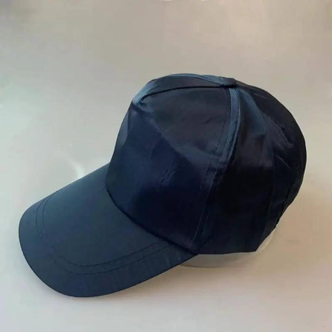 Navy blue baseball hat with hard brim, part of 5 Pack ESD Safe Anti Static Sun Caps For Cleanrooms And Industrial Work Unisex Protective Gear.