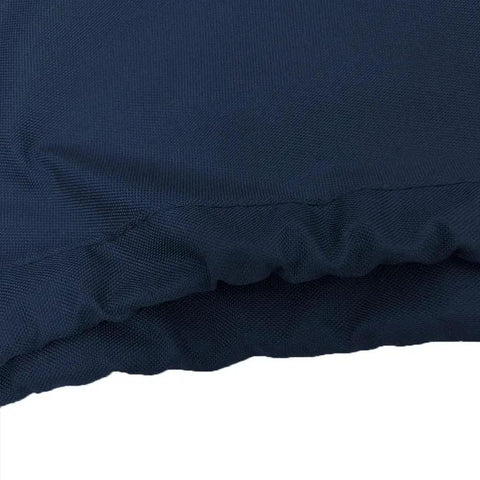 Close-up of Waterproof Outboard Motor Cover For Boats Up To 76 Inches Wide And 65 Inches High May Fit 60 To 90 HP Engines, navy polyester.