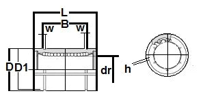 NB SM40AJ 40mm Slide Bush Ball Bushings Linear Motion Bearing
