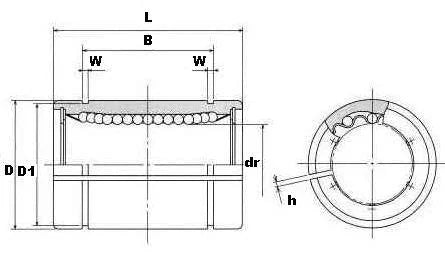 NB SW10AJ 5/8 inch Adjustable Ball Bushings Linear Motion - VXB Ball Bearings