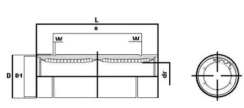 NB SW10WUU 5/8 inch Ball Bushings Double Wide Linear Motion - VXB Ball Bearings