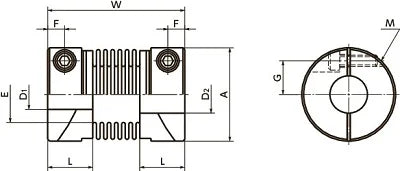 NBK Japan MFB-12C 4mm to 4mm Bellows-type Flexible Coupling - VXB Ball Bearings