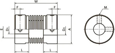 NBK Japan MFBS-32 10mm to 14mm Bellows-type Flexible Coupling stainless - VXB Ball Bearings