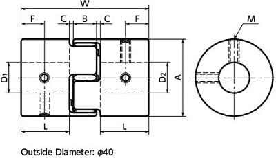 NBK Japan MJC-65CS-BL 7/8 inch to 1 1/2 inch Jaw-type Flexible Coupling - VXB Ball Bearings