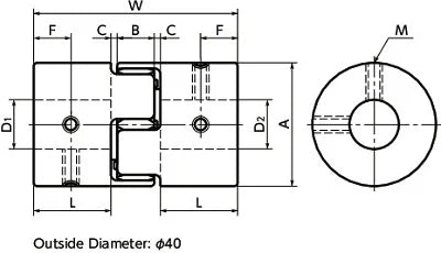 NBK Japan MJC-65CS-EGR 3/4 inch to 1 inch Jaw-type Flexible Coupling