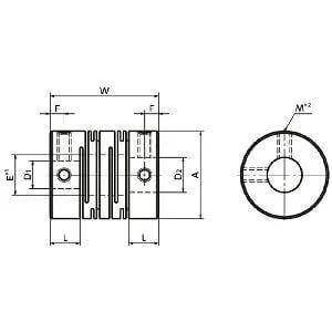 NBK Japan MST-20-5-8 Slit type 5mm to 8mm Flexible Coupling - Set Screw