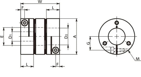 NBK Japan XBW-68C5-24-25 24mm to 25mm Jaw-type Flexible Coupling - VXB Ball Bearings