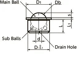 NBK Japan BRUIN-9-N Insert Type Ball Transfer Unit for Upward Facing Applications