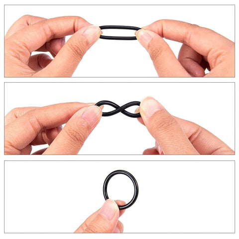 Hands holding Universal O-Ring Kit With 32 Standard USA Sizes, 407-Piece Buna-N 70A NBR Rubber Seals For Faucet, Plumbing And Automotive Repairs.