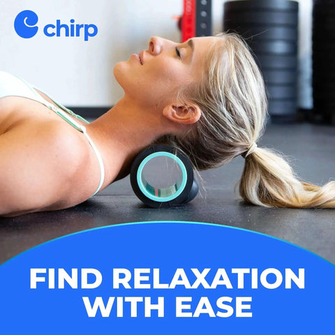 Woman using Massage Roller For Neck And Headache Relief Deep Tissue Therapy With Spinal Care in gym setting