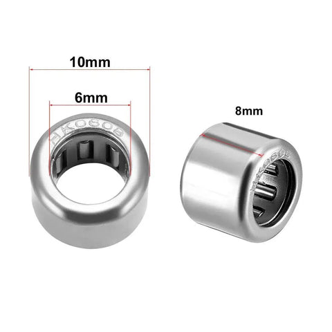 Drawn Cup Needle Roller Bearing Set Open End With 6mm Bore 10mm Outer Diameter And 8mm Width Built For Tight Spaces Heavy Duty Load