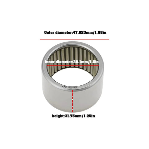Needle Roller Bearing B-2420 with Bore 38.1mm Outer Diameter 47.625mm Height 31.75mm shown in close-up view