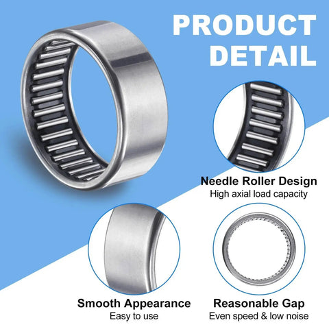 Needle Roller Bearing Set SCE610 3/8 In Bore 9/16 In OD 5/8 In Width Chrome Steel Open End Bearing With Drawn Cup And Steel Cage