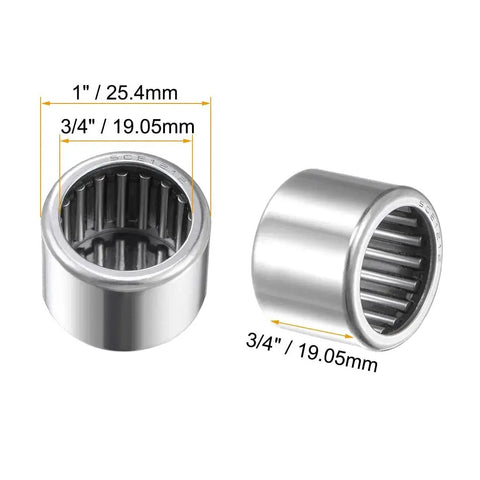 Needle Roller Bearing Set SCE1212 Drawn Cup Open End Three Quarters Inch Bore 1 Inch OD Three Quarters Inch Width